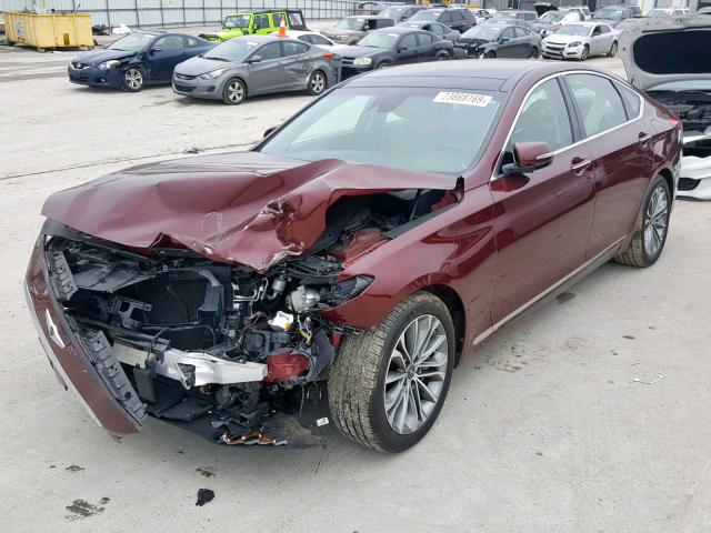 KMHGN4JE3HU171679 - 2017 GENESIS G80 BASE MAROON photo 2