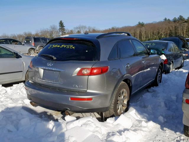 JNRAS08W68X210144 - 2008 INFINITI FX35 GRAY photo 4