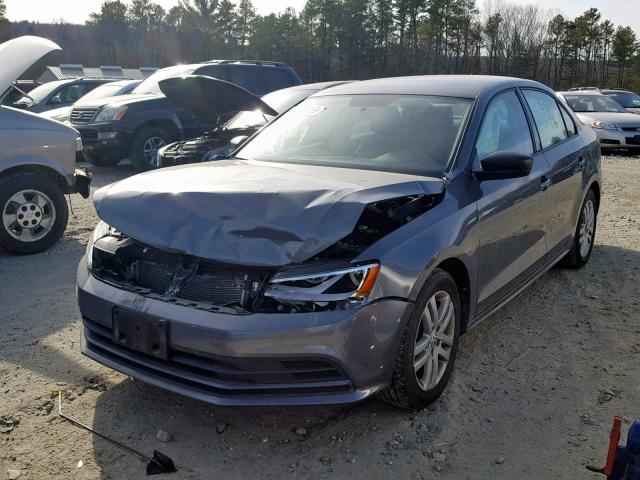 3VW2K7AJ5FM220529 - 2015 VOLKSWAGEN JETTA BASE GRAY photo 2