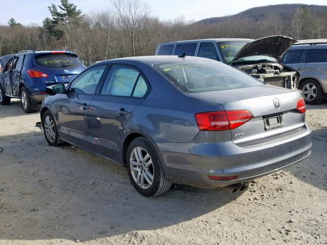 3VW2K7AJ5FM220529 - 2015 VOLKSWAGEN JETTA BASE GRAY photo 3