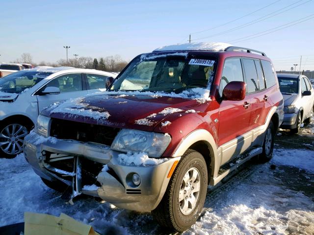 JA4NW51S73J041171 - 2003 MITSUBISHI MONTERO LI BURGUNDY photo 2