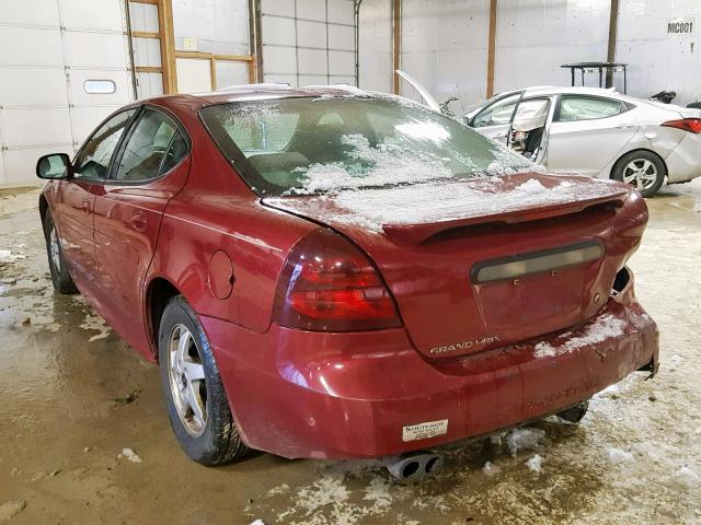 2G2WP522841348838 - 2004 PONTIAC GRAND PRIX MAROON photo 3