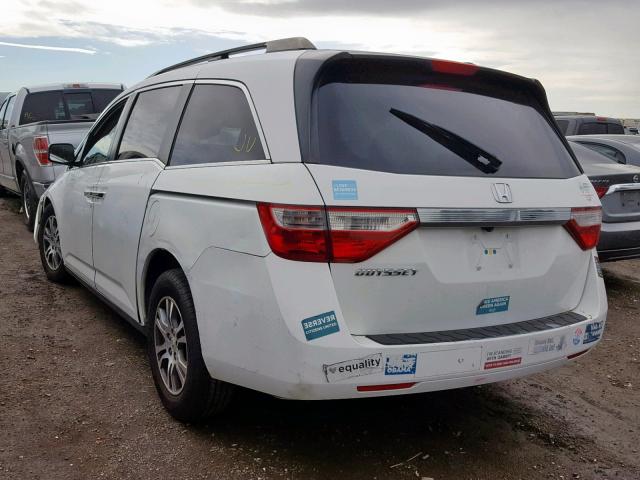 5FNRL5H66DB072316 - 2013 HONDA ODYSSEY EX WHITE photo 3