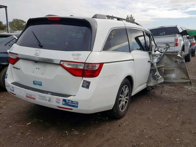 5FNRL5H66DB072316 - 2013 HONDA ODYSSEY EX WHITE photo 4