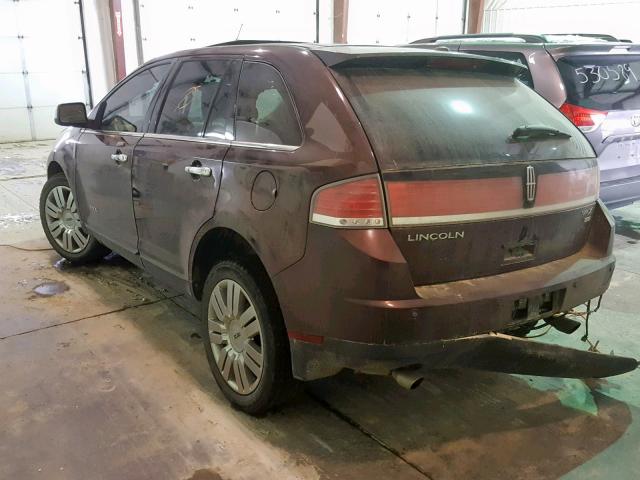 2LMDU88CX9BJ04848 - 2009 LINCOLN MKX MAROON photo 3