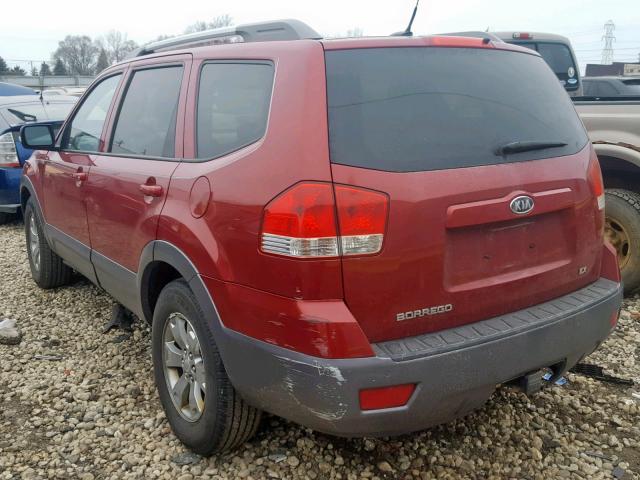 KNDJJ741395039243 - 2009 KIA BORREGO LX RED photo 3