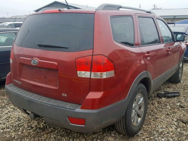 KNDJJ741395039243 - 2009 KIA BORREGO LX RED photo 4