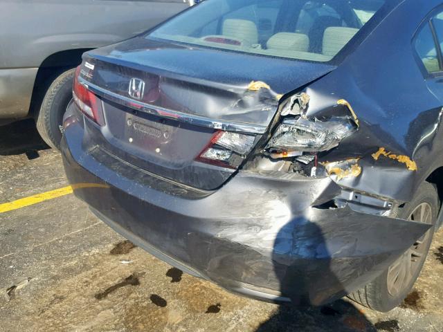 19XFB2F83DE038798 - 2013 HONDA CIVIC EX ნაცრისფერი ფოტო 9