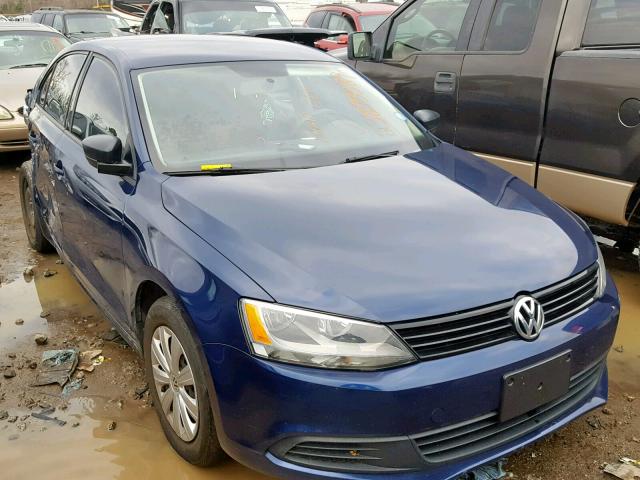 3VW2K7AJ7EM310277 - 2014 VOLKSWAGEN JETTA BASE Կապույտ լուսանկար 1