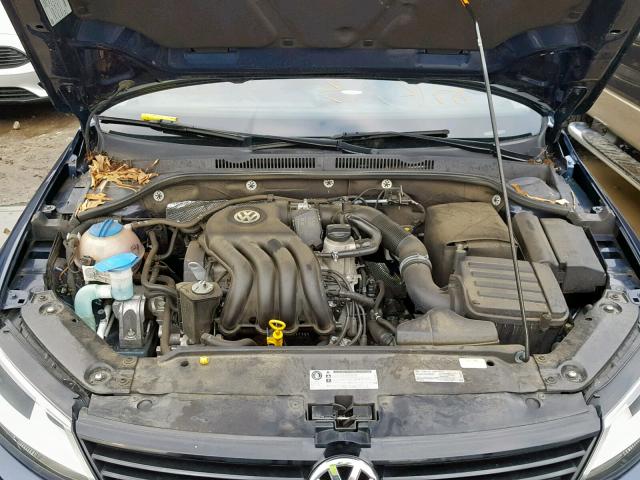 3VW2K7AJ7EM310277 - 2014 VOLKSWAGEN JETTA BASE Կապույտ լուսանկար 7