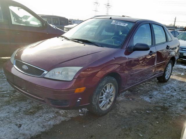 1FAHP34N47W107703 - 2007 FORD FOCUS ZX4 BURGUNDY photo 2