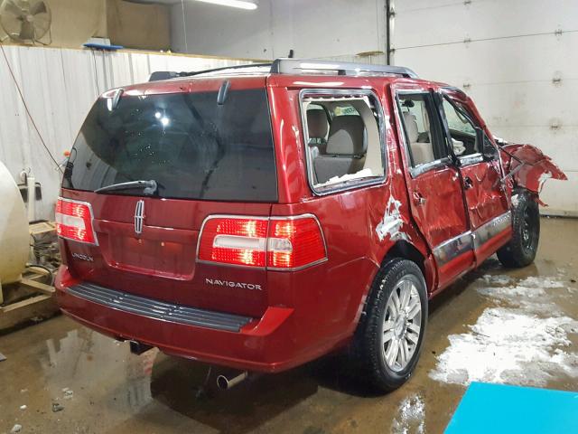 5LMJJ2J54DEL05638 - 2013 LINCOLN NAVIGATOR RED photo 4