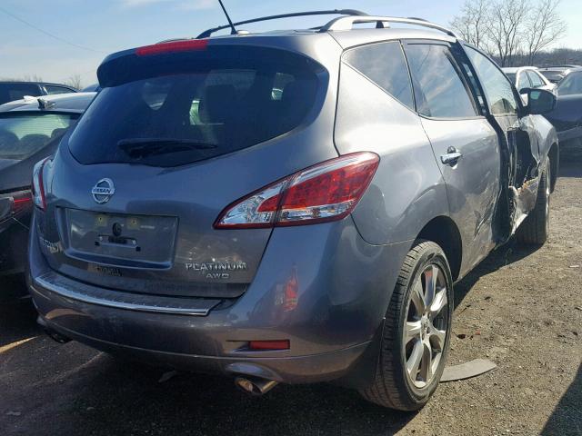 JN8AZ1MW5DW311445 - 2013 NISSAN MURANO S GRAY photo 4