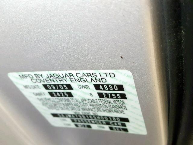 SAJWA79B16SH00180 - 2006 JAGUAR XJ8 L 银色 照片 10