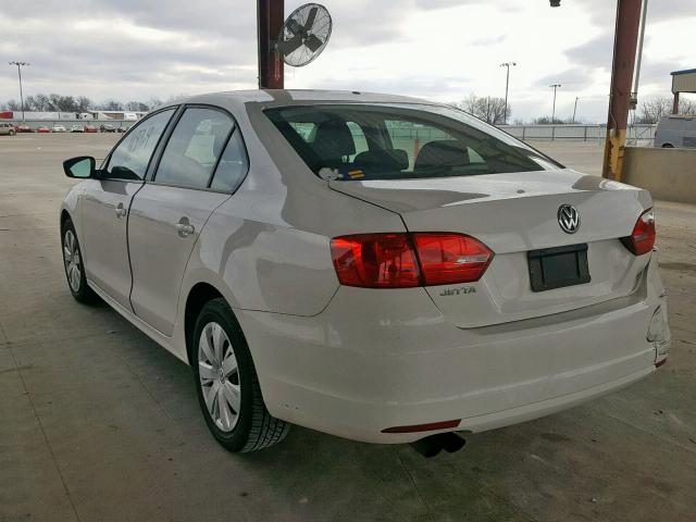 3VW2K7AJ2CM336685 - 2012 VOLKSWAGEN JETTA BASE Սպիտակ լուսանկար 3