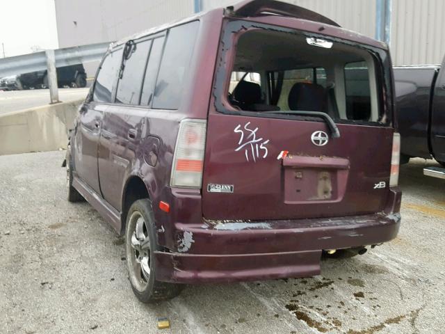 JTLKT324664039943 - 2006 TOYOTA SCION XB Бордовый фото 3