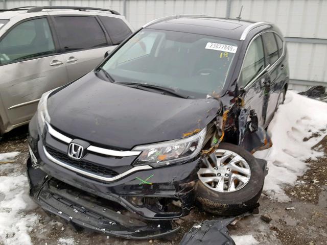 5J6RM4H70FL083077 - 2015 HONDA CR-V EXL BLACK photo 2