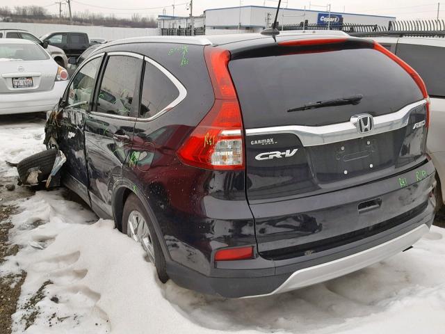 5J6RM4H70FL083077 - 2015 HONDA CR-V EXL BLACK photo 3