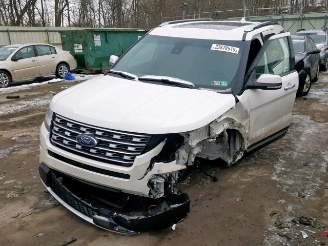 1FM5K8F84GGC46641 - 2016 FORD EXPLORER L WHITE photo 2