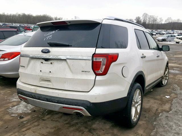 1FM5K8F84GGC46641 - 2016 FORD EXPLORER L WHITE photo 4