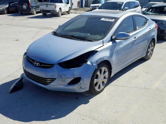 KMHDH4AE7BU091870 - 2011 HYUNDAI ELANTRA GL BLUE photo 2