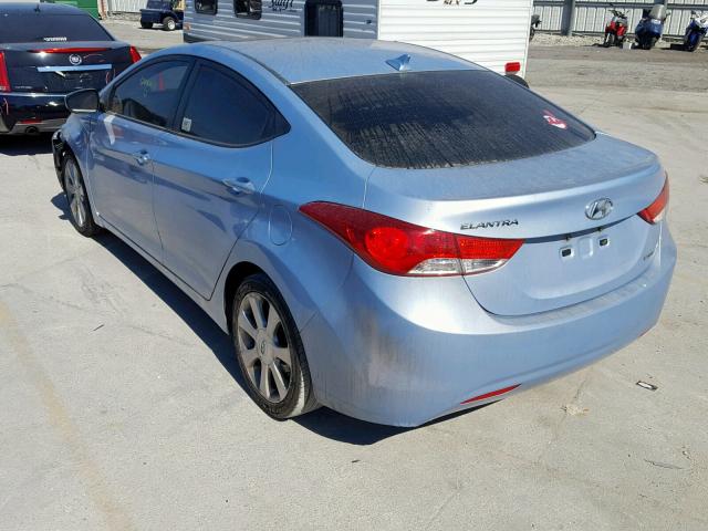 KMHDH4AE7BU091870 - 2011 HYUNDAI ELANTRA GL BLUE photo 3