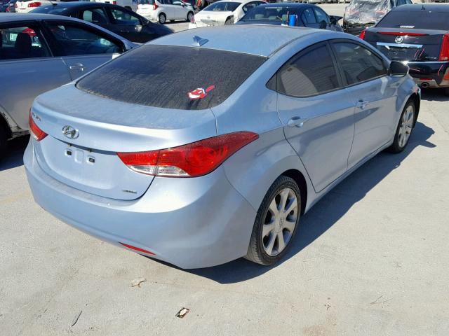 KMHDH4AE7BU091870 - 2011 HYUNDAI ELANTRA GL BLUE photo 4