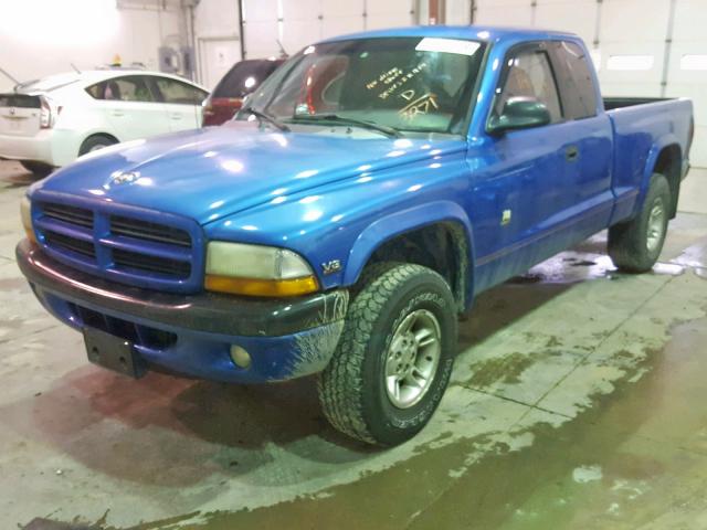 1B7GG22Y3XS293271 - 1999 DODGE DAKOTA BLUE photo 2