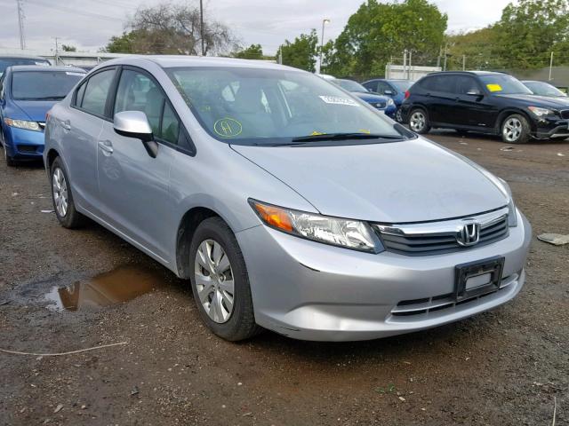 19XFB2F57CE341832 - 2012 HONDA CIVIC LX SILVER photo 1