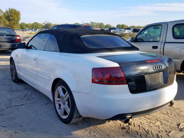 WAUAF48H67K015893 - 2007 AUDI A4 2.0T CA WHITE photo 3