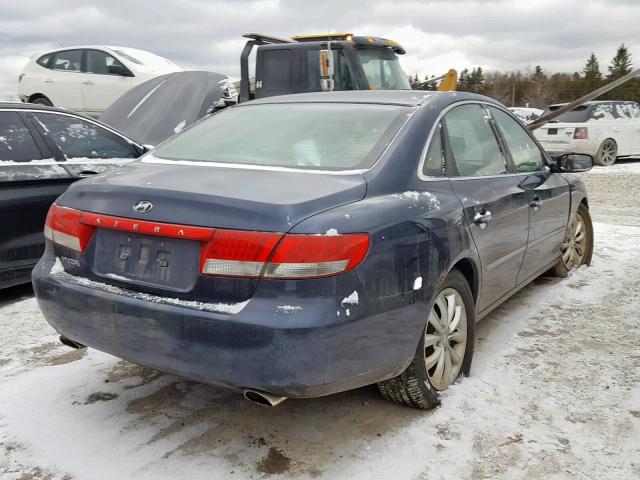 KMHFC46F96A048020 - 2006 HYUNDAI AZERA SE BLUE photo 4