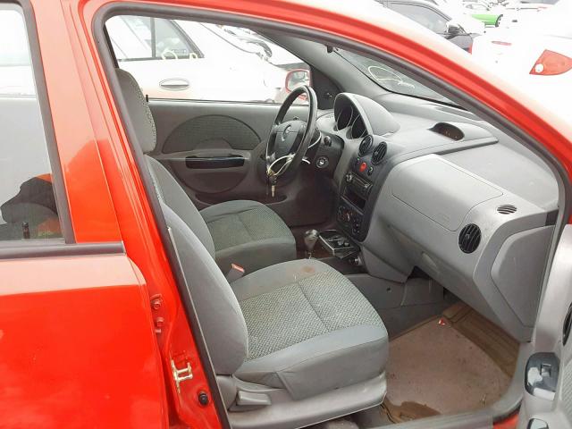 KL1TJ62674B197488 - 2004 CHEVROLET AVEO LS RED photo 5
