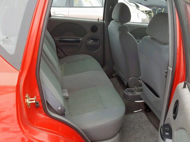 KL1TJ62674B197488 - 2004 CHEVROLET AVEO LS RED photo 6