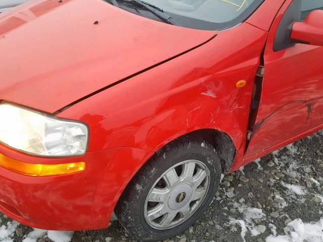 KL1TJ62674B197488 - 2004 CHEVROLET AVEO LS RED photo 9