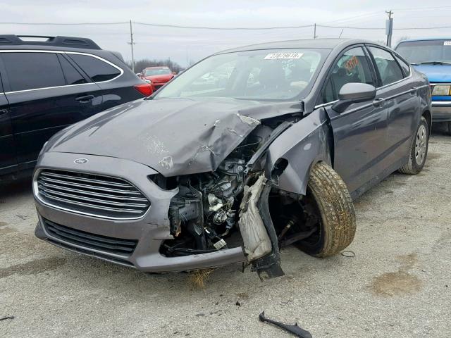 3FA6P0G78ER352572 - 2014 FORD FUSION S GRAY photo 2