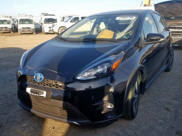 JTDKDTB35J1606637 - 2018 TOYOTA PRIUS C BLACK photo 2