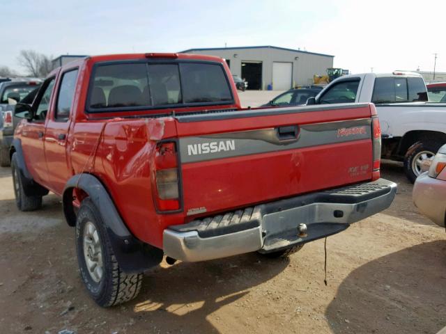 1N6ED27T1YC431329 - 2000 NISSAN FRONTIER C RED photo 3