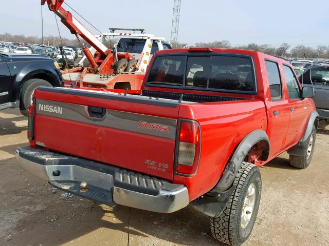 1N6ED27T1YC431329 - 2000 NISSAN FRONTIER C RED photo 4