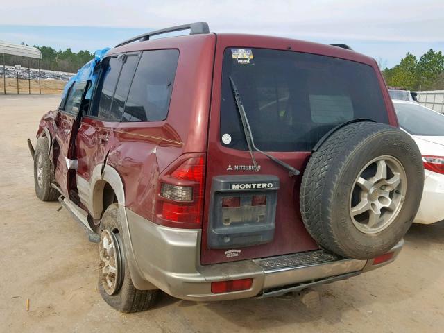 JA4MW51R12J065313 - 2002 MITSUBISHI MONTERO LI MAROON photo 3