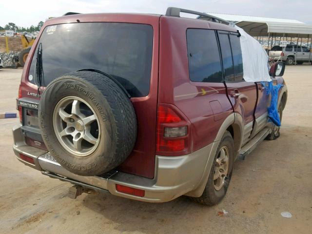 JA4MW51R12J065313 - 2002 MITSUBISHI MONTERO LI MAROON photo 4