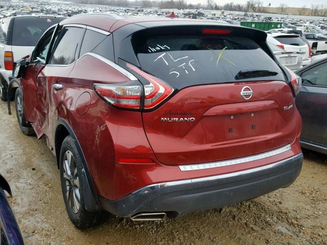 5N1AZ2MH9FN236501 - 2015 NISSAN MURANO RED photo 3