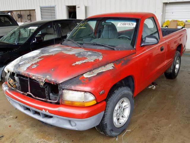 1B7FL26X5XS118657 - 1999 DODGE DAKOTA RED photo 2