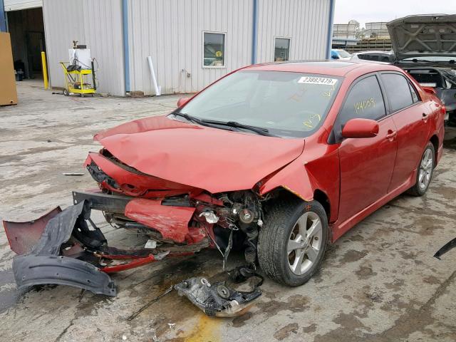 2T1BU4EE5BC587393 - 2011 TOYOTA COROLLA BA MAROON photo 2