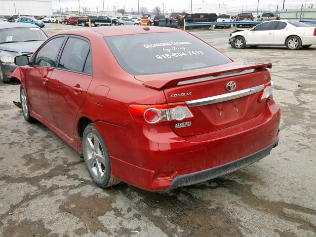 2T1BU4EE5BC587393 - 2011 TOYOTA COROLLA BA MAROON photo 3