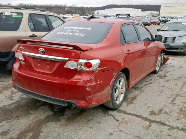 2T1BU4EE5BC587393 - 2011 TOYOTA COROLLA BA MAROON photo 4