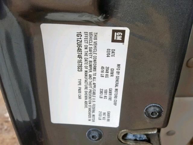 1G1ZU64874F167823 - 2004 CHEVROLET MALIBU MAX 灰色 照片 10