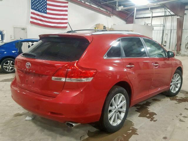 4T3BA3BB1AU014461 - 2010 TOYOTA VENZA BASE RED photo 4