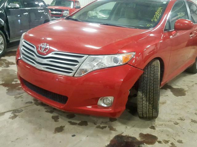 4T3BA3BB1AU014461 - 2010 TOYOTA VENZA BASE RED photo 9