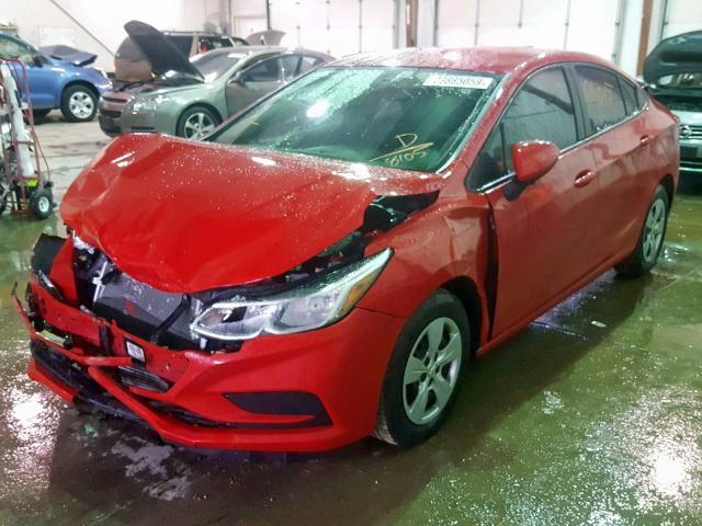 1G1BC5SM7H7258105 - 2017 CHEVROLET CRUZE LS RED photo 2