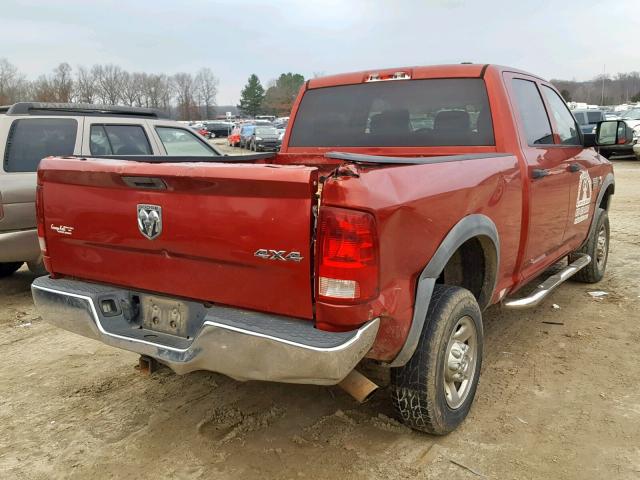 3D7UT2CL0AG189813 - 2010 DODGE RAM 2500 RED photo 4